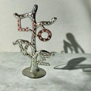 Gold LOVE Tree earrings holder display